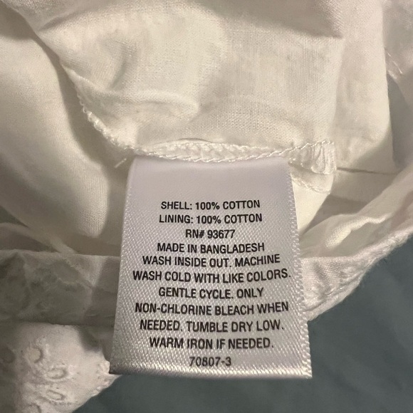 St. John's Bay White Eyelet Blouse Puff Sleeves NWT - Picture 6 of 6